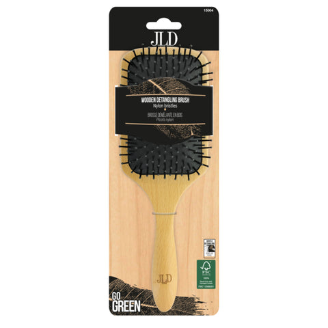 JLD, Wooden Paddle Hair Brush, FSC Beech Wood, Scalp Massage & Anti-Breakage