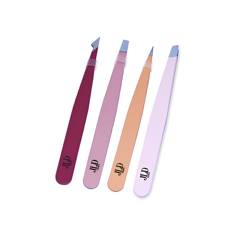 JLD Paris, Tweezers Set (4 Pieces), Precision Hair Removal Tools