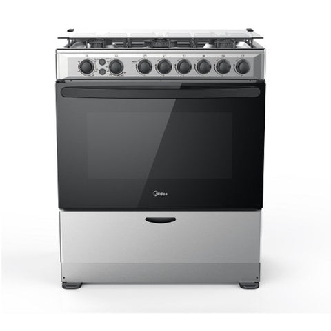 Midea Gas Cooker 76x58, 5 Burners, Stainless Steel