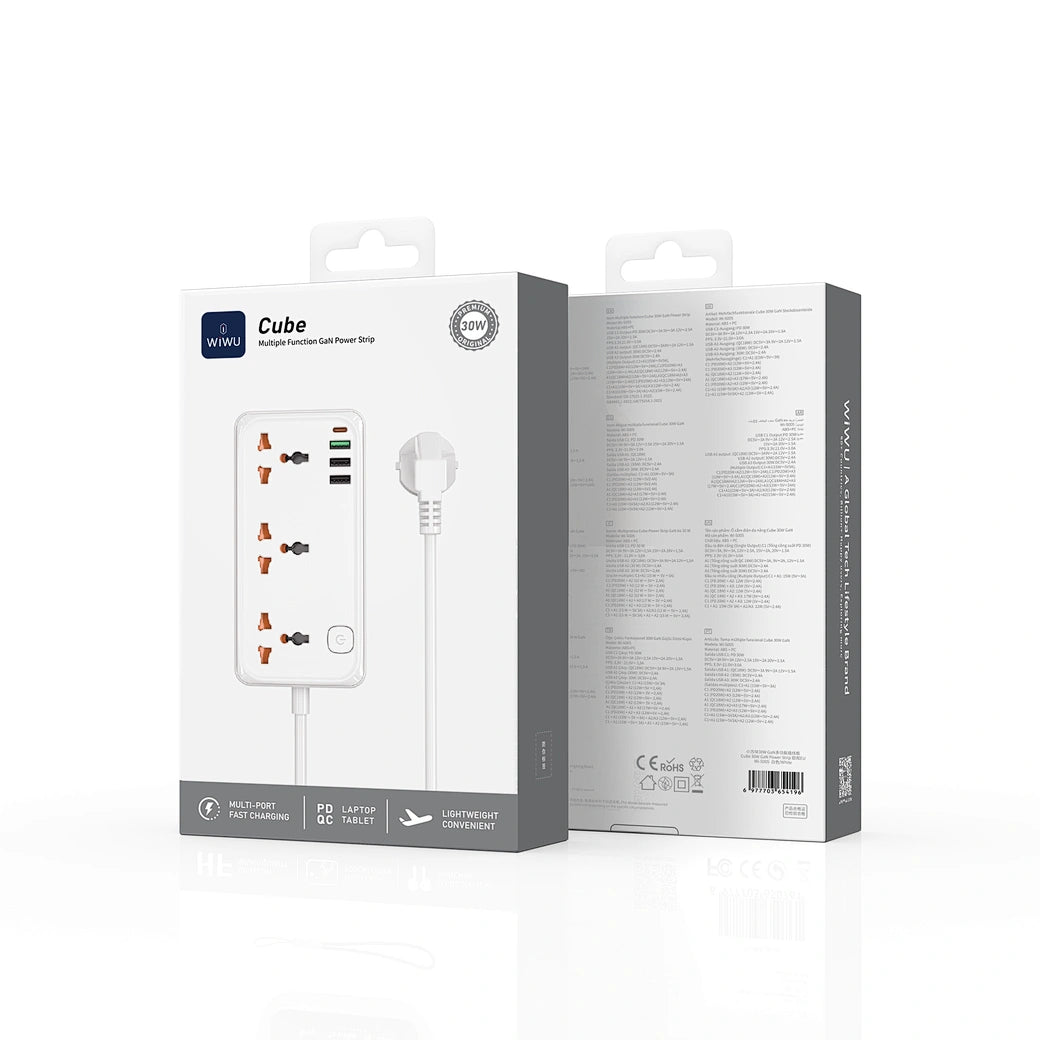 WiWU Wi-S005 30W Cube GaN Multifunction Power Strip EU/UK