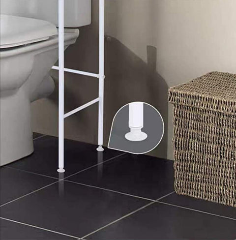 KKF، رف تخزين ثلاثي المستويات للحمام بإطار فولاذي، أقدام قابلة للتعديل وتصميم موفر للمساحة (ارتفاع 157.9 سم)