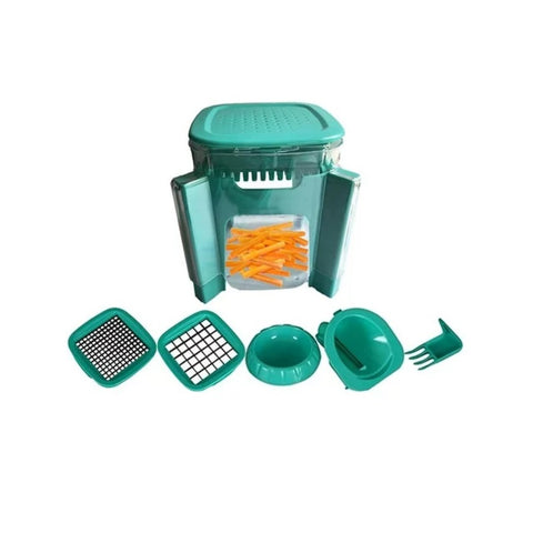 KKF, All-in-One Multifunctional Vegetable Chopper & Slicer with Blade Storage Box, Stainless Steel Blades