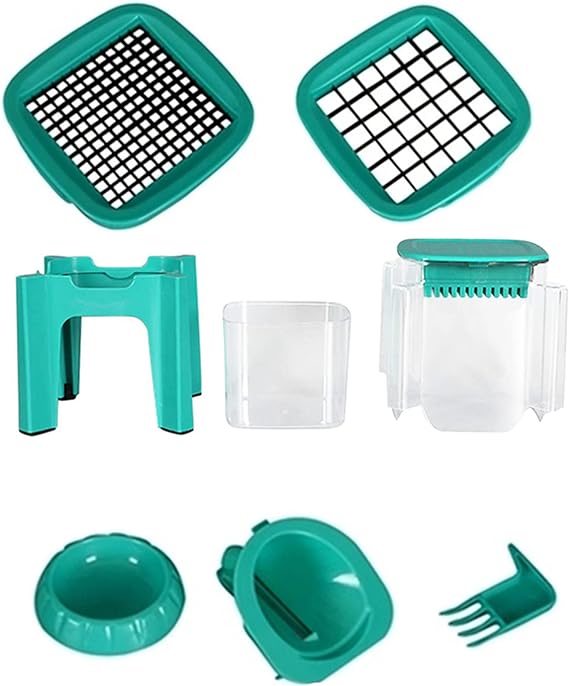 KKF, All-in-One Multifunctional Vegetable Chopper & Slicer with Blade Storage Box, Stainless Steel Blades