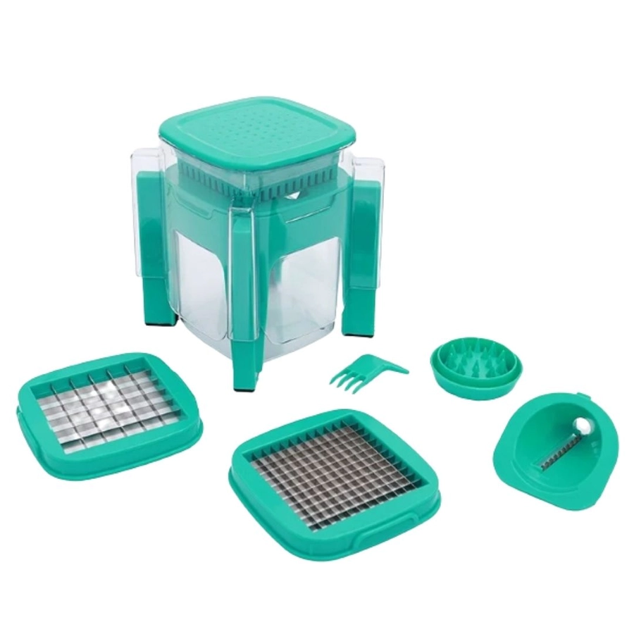 KKF, All-in-One Multifunctional Vegetable Chopper & Slicer with Blade Storage Box, Stainless Steel Blades