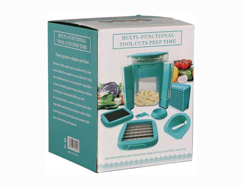KKF, All-in-One Multifunctional Vegetable Chopper & Slicer with Blade Storage Box, Stainless Steel Blades