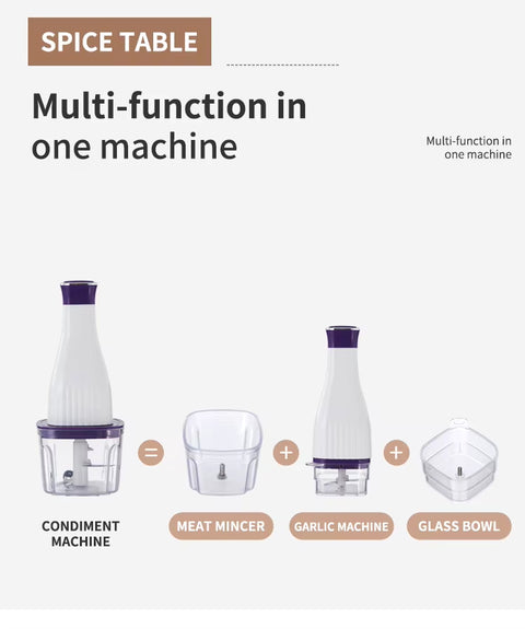 KKF، مفرمة طعام كهربائية صغيرة ومفرمة لحم 250 واط بشفرة من الفولاذ المقاوم للصدأ، سعة 0.6 لتر و4 حاويات تخزين