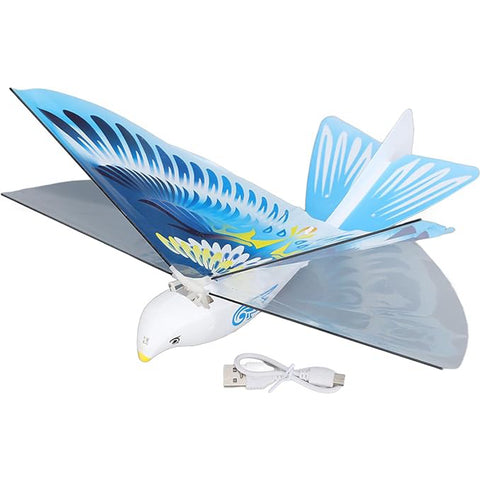 KKF, Electric Rechargeable Flying Space Bird Toy with Realistic Flapping Wings, USB Powered Ornithopter