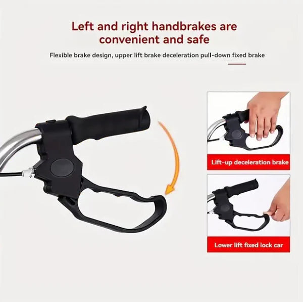 KKF، مشاية قابلة للطي 3 في 1 مع مقعد وسلة تسوق، مشاية قابلة للتعديل في الارتفاع مع فرامل يدوية مزدوجة وإطار معزز