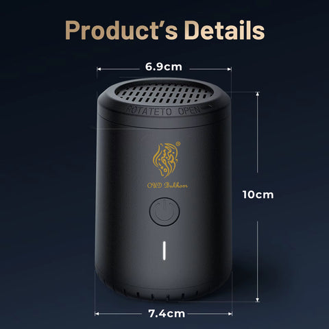 KKF, Portable Electric Charcoal & Bukhoor Burner with Type-C Charging, 450–620°C Heating & Magnetic Rotating Cover