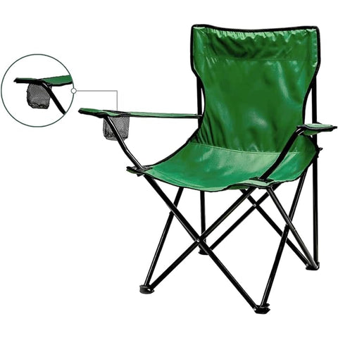 KKF Portable Foldable Camping Chair with Padded Seat & Mesh Cup Holder