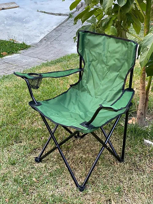 KKF Portable Foldable Camping Chair with Padded Seat & Mesh Cup Holder