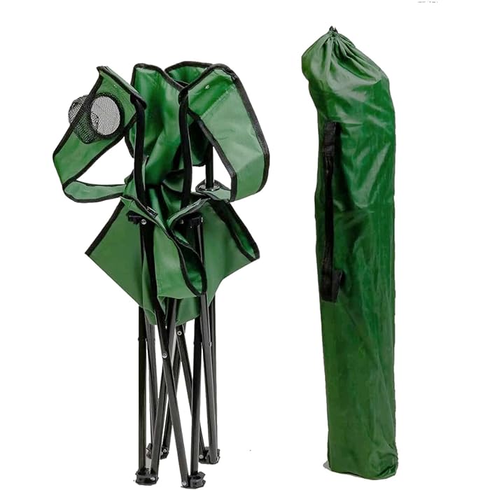 KKF Portable Foldable Camping Chair with Padded Seat & Mesh Cup Holder