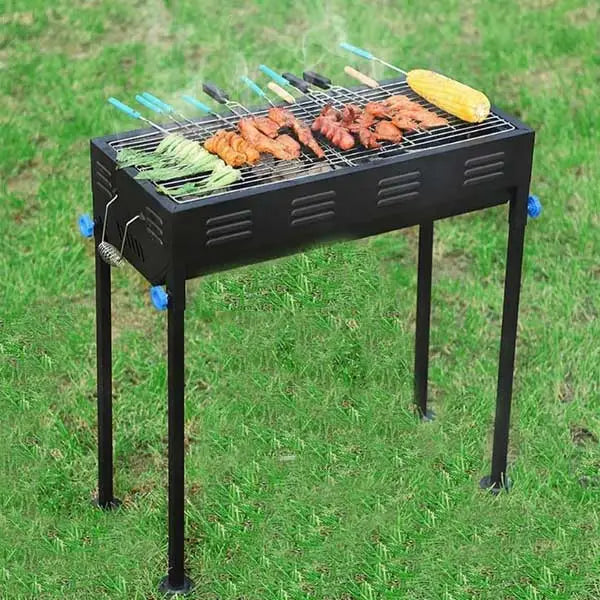KKF Portable & Foldable Charcoal Barbecue Grill with Stainless Steel Body & Large Grilling Area