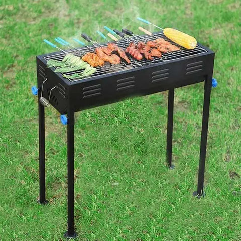KKF Portable & Foldable Charcoal Barbecue Grill with Stainless Steel Body & Large Grilling Area