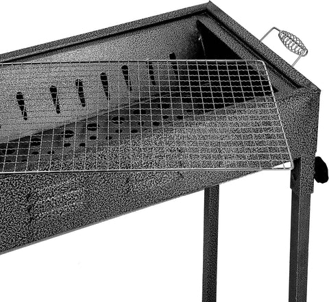 KKF Portable & Foldable Charcoal Barbecue Grill with Stainless Steel Body & Large Grilling Area