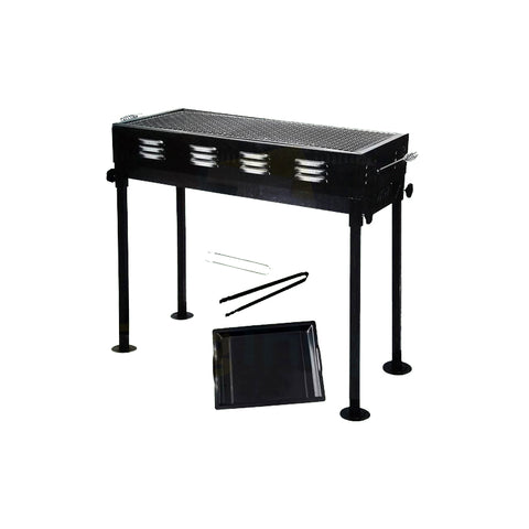KKF Portable & Foldable Charcoal Barbecue Grill with Stainless Steel Body & Large Grilling Area