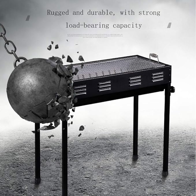 KKF Portable & Foldable Charcoal Barbecue Grill with Stainless Steel Body & Large Grilling Area