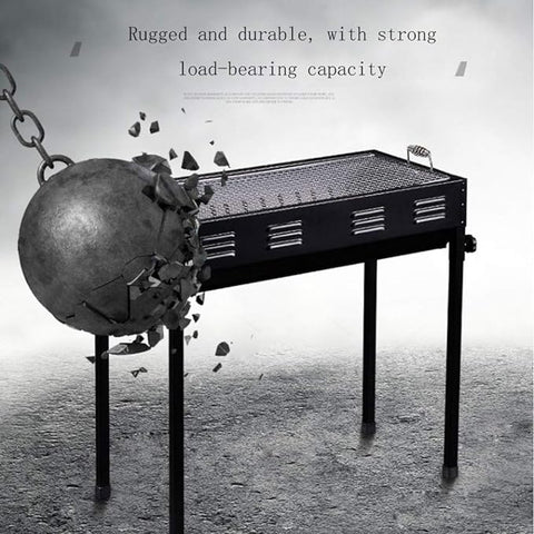 KKF Portable & Foldable Charcoal Barbecue Grill with Stainless Steel Body & Large Grilling Area