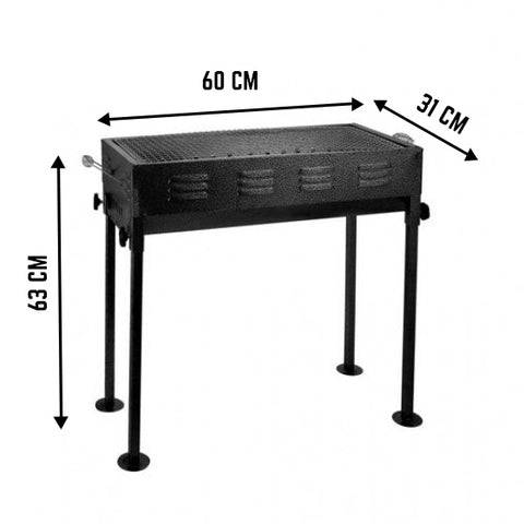 KKF Portable & Foldable Charcoal Barbecue Grill with Stainless Steel Body & Large Grilling Area
