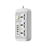 KKF, Universal Power Socket Strip 3000W with 3 AC Outlets & 6 USB Ports (4 USB-A + 2 USB-C), 13A Extension Cable