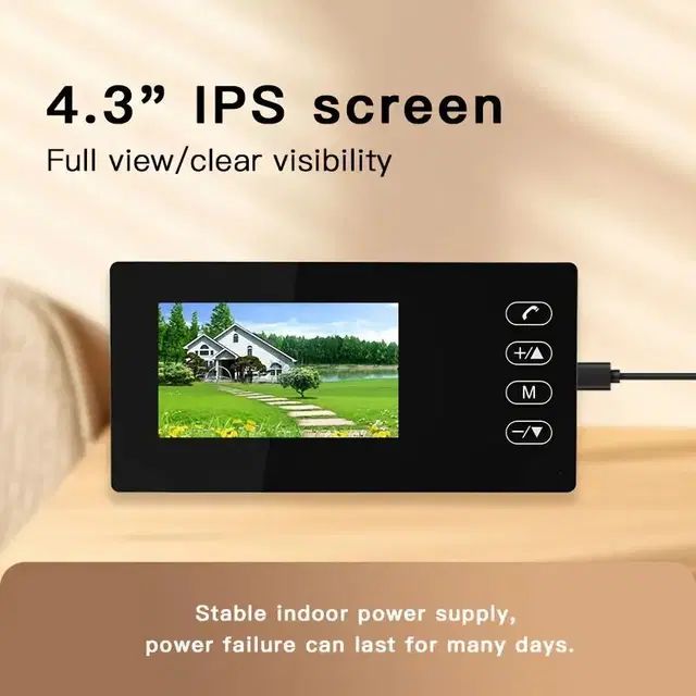 KKF, Wireless Video Doorbell with 2.4G Connection, Two-Way Audio & IR Night Vision, Battery Powered System
