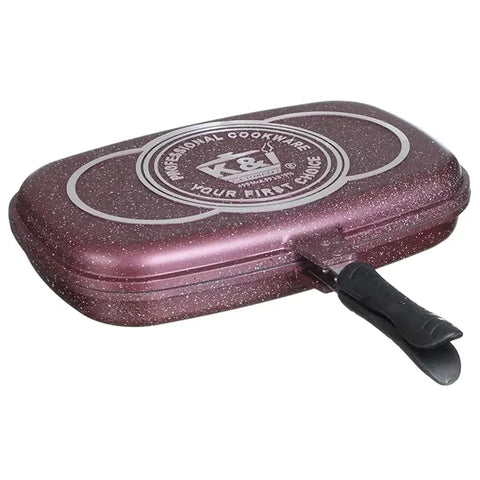 K&I Granite Double Sided Grill Pan (Open Box) - Purple