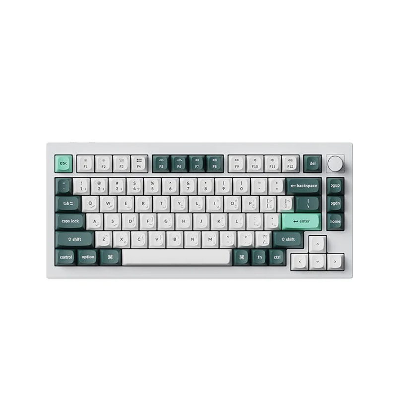 Keychron, 75% RGB Backlight Swappable Fully Assembled Knob, QMK Wireless Mechanical Gaming Keyboard, Shell White - English/Arabic