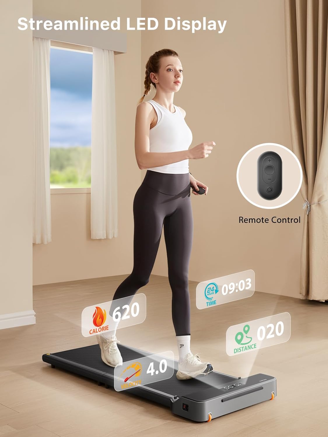 KingSmith Folded Walkingpad Z1 - With Max Speed 6 km/h - With 1 HP Brush Motor