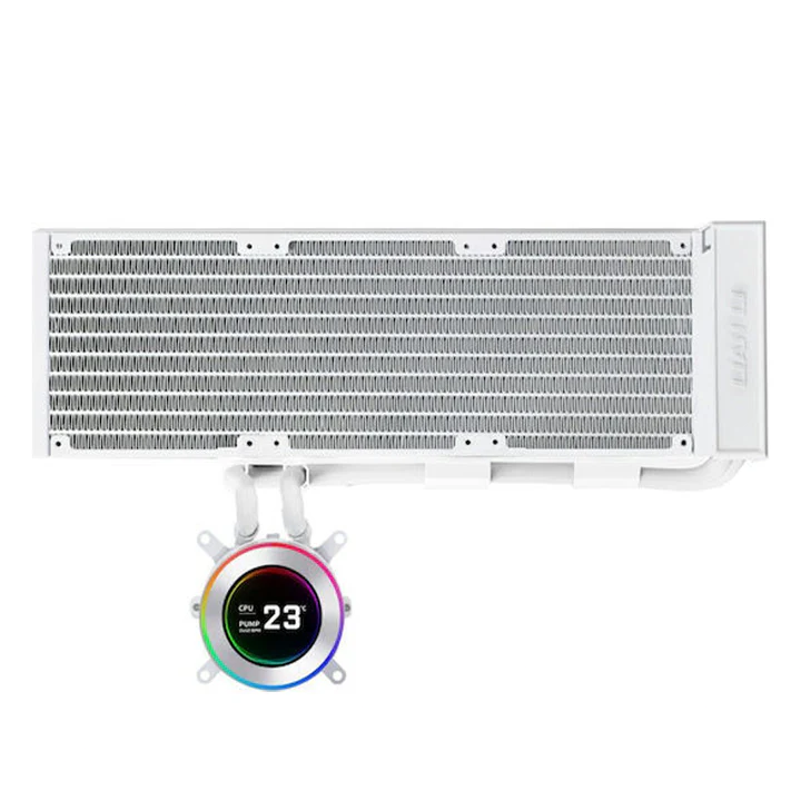 LIAN LI, Hydro-Shift II LCD-C 360mm Fanless CPU Cooler with 2.1" IPS LCD Screen - White