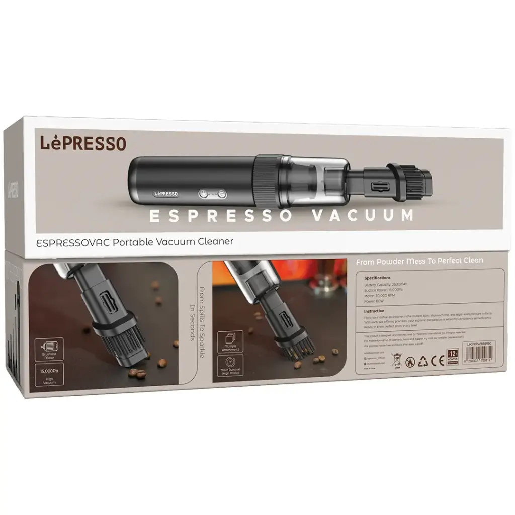 LePresso Espressovac Portable Vacuum Cleaner - Black