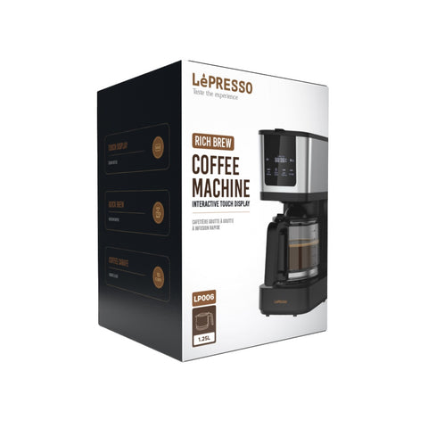 LePresso Rich Brew Coffee Machine Interactive Touch Display - Black