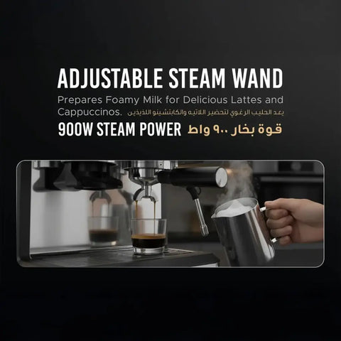 Lepresso Espresso Machine Conical Grinder & Steamer - Silver