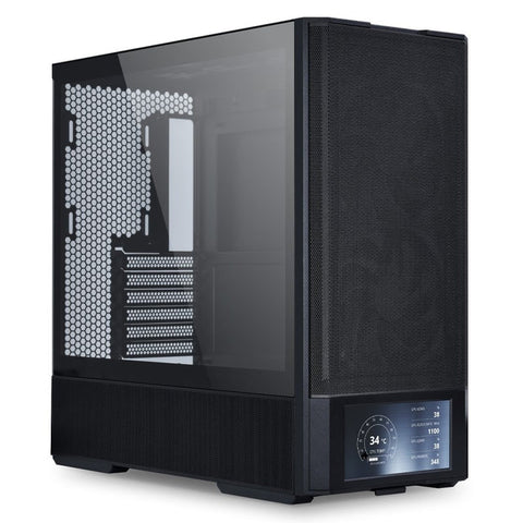 LIAN LI, Lancool 207 Digital 6" LCD Mid Tower ATX Gaming Case - Black (4 FANS Included)