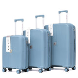 American Luggage ABS Trolley Hard Luggage Set of 3 (20,24,28 Inch) - Light Blue