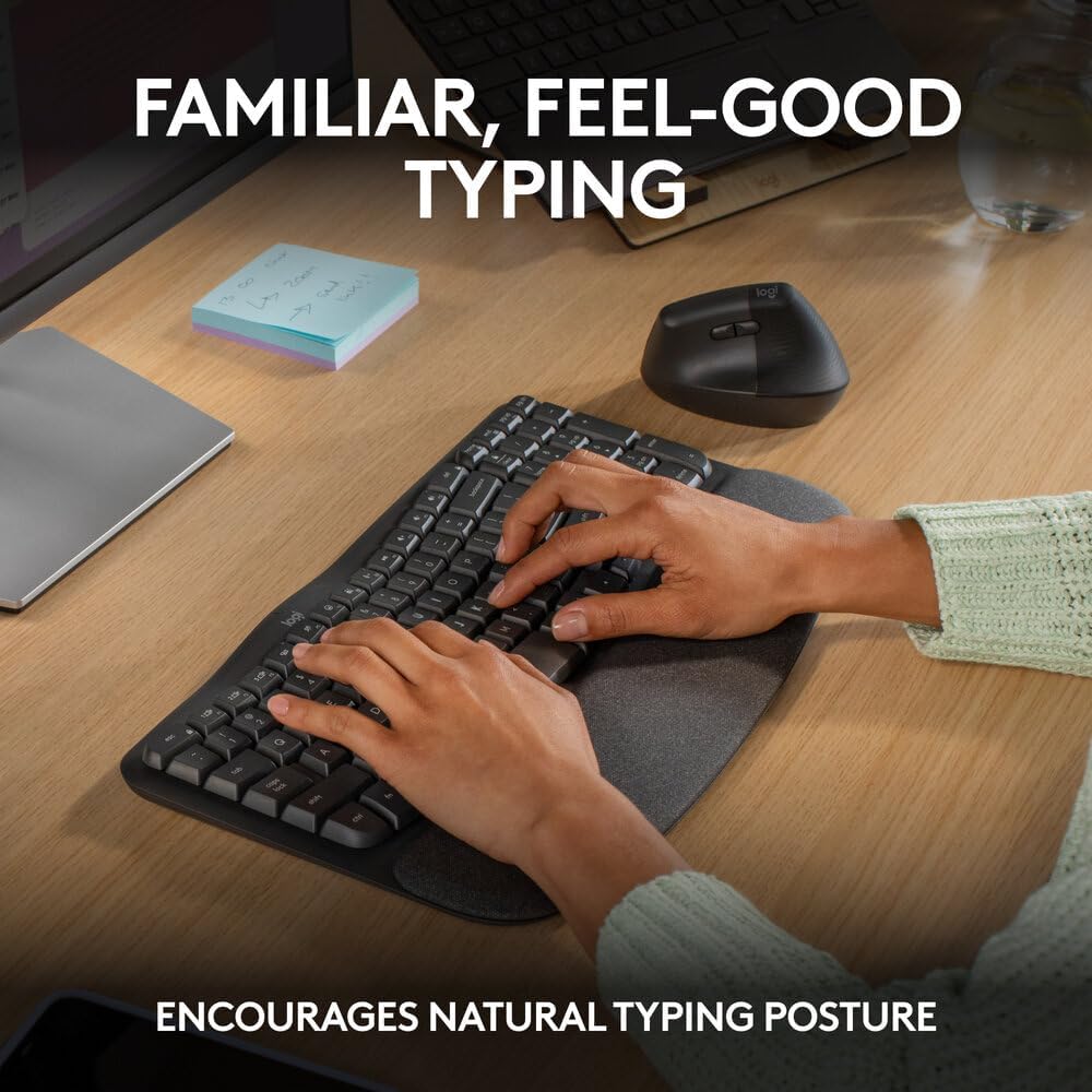 Logitech Wave Bluetooth Ergonomic keyboard - Graphite - Arb/Eng