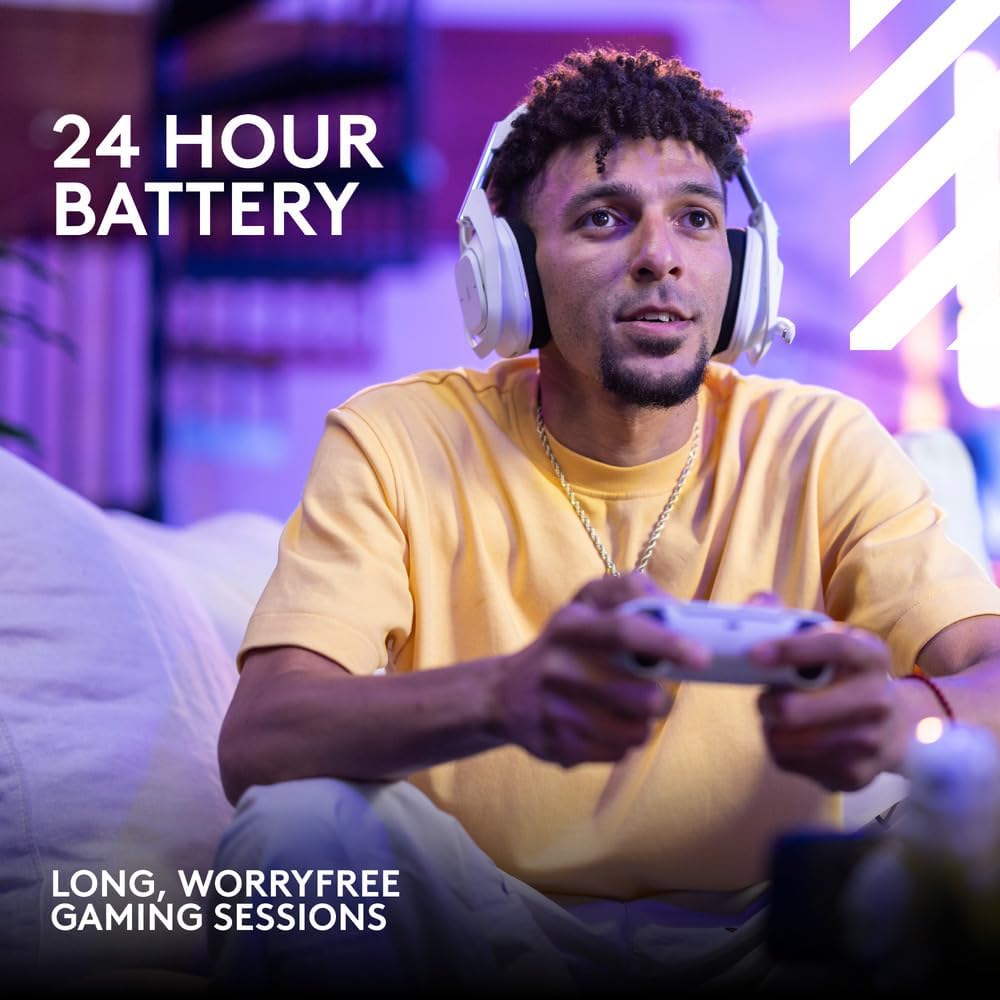 Logitech Astro A50 X LIGHTSPEED Wireless Gaming Headset + Base Station, PRO-G GRAPHENE, PLAYSYNC Across Xbox Series X|S + PS5 + PC/mac, Bluetooth, HDMI 2.1 Passthru - White