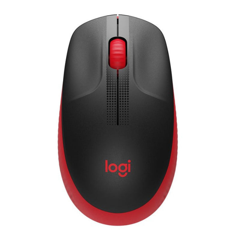ماوس Logitech M190 لاسلكي بالحجم الكامل للاستخدام اليومي – أحمر