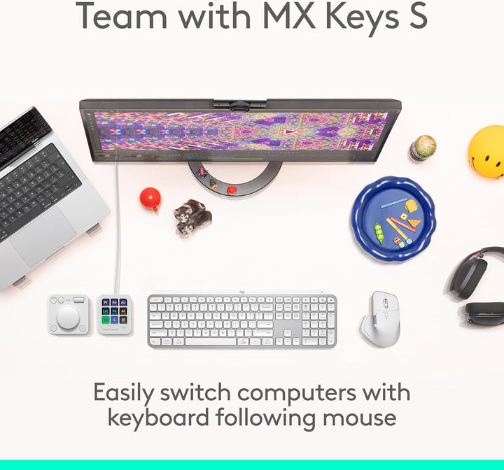 ماوس Logitech MX Master 4 لاسلكي متقدم بلوتوث للإنتاجية – رمادي فاتح (Pale Grey)