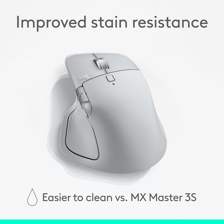 ماوس Logitech MX Master 4 لاسلكي متقدم بلوتوث للإنتاجية – رمادي فاتح (Pale Grey)