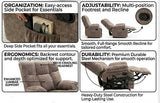 Lounge Recliner Sofa – Chenille Fabric (88 x 94 x 103 cm)
