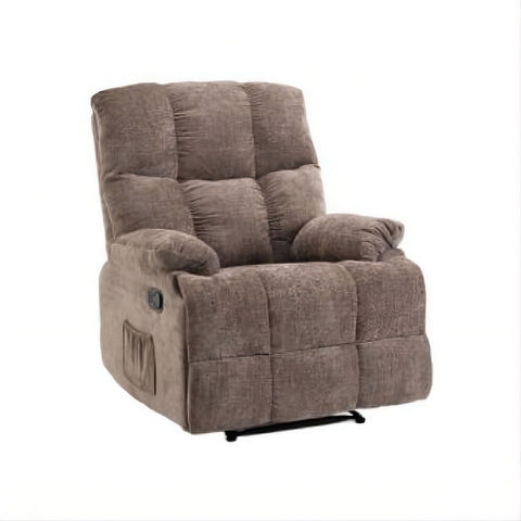 Lounge Swivel Rocking Recliner Sofa – Chenille Fabric (88 x 94 x 103 cm) - Brown
