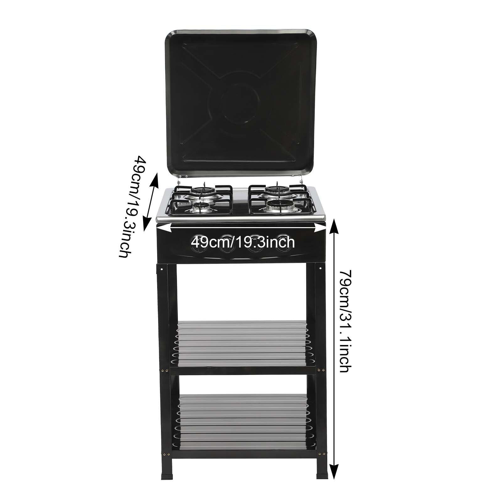 Boko Deluxe 4 Burner Propane Gas Stove with Auto Ignition & Detachable Legs