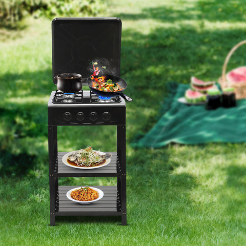 Boko Deluxe 4 Burner Propane Gas Stove with Auto Ignition & Detachable Legs