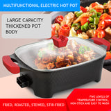 KKF, 9-in-1 Multi-Function Electric Cooking Pot for Frying, Grilling and Roasting – 12L