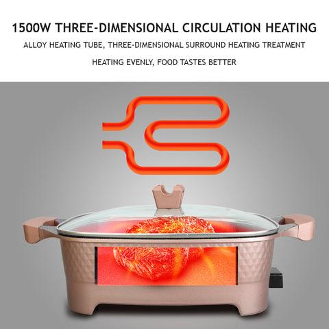 KKF, 9-in-1 Multi-Function Electric Cooking Pot for Frying, Grilling and Roasting – 12L