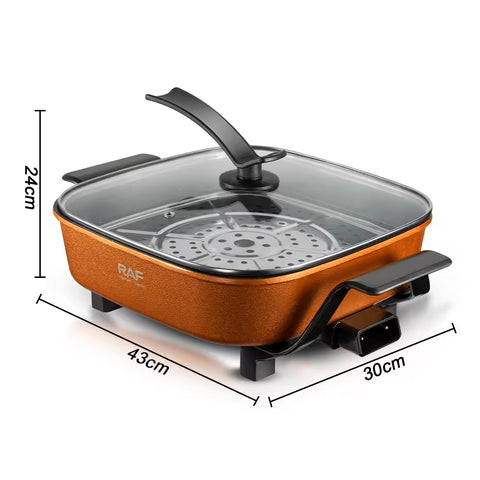 RAF, Multi-Functional Electric Hot Pot 1350W with 7.0L Capacity and Non-Stick Coating