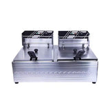 RAF High-Power Rapid-Heating Dual-Basket Deep Fryer 5000W – 5.5L + 5.5L Stainless Steel