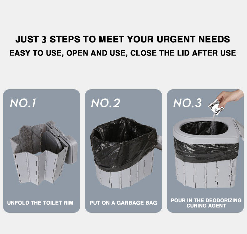 Portable Foldable Toilet Bucket & Trash Can for Outdoor & Camping