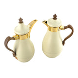 Vacuum Flask Set Beige - Wooden - 700ml+1 L