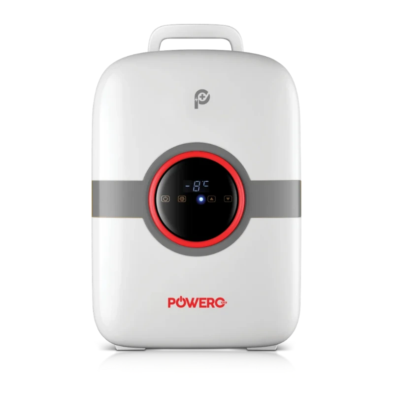 ثلاجة PoweroPlus صغيرة بسعة 22L ونظام تبريد ثنائي النواة CNC K22-2 - رمادي